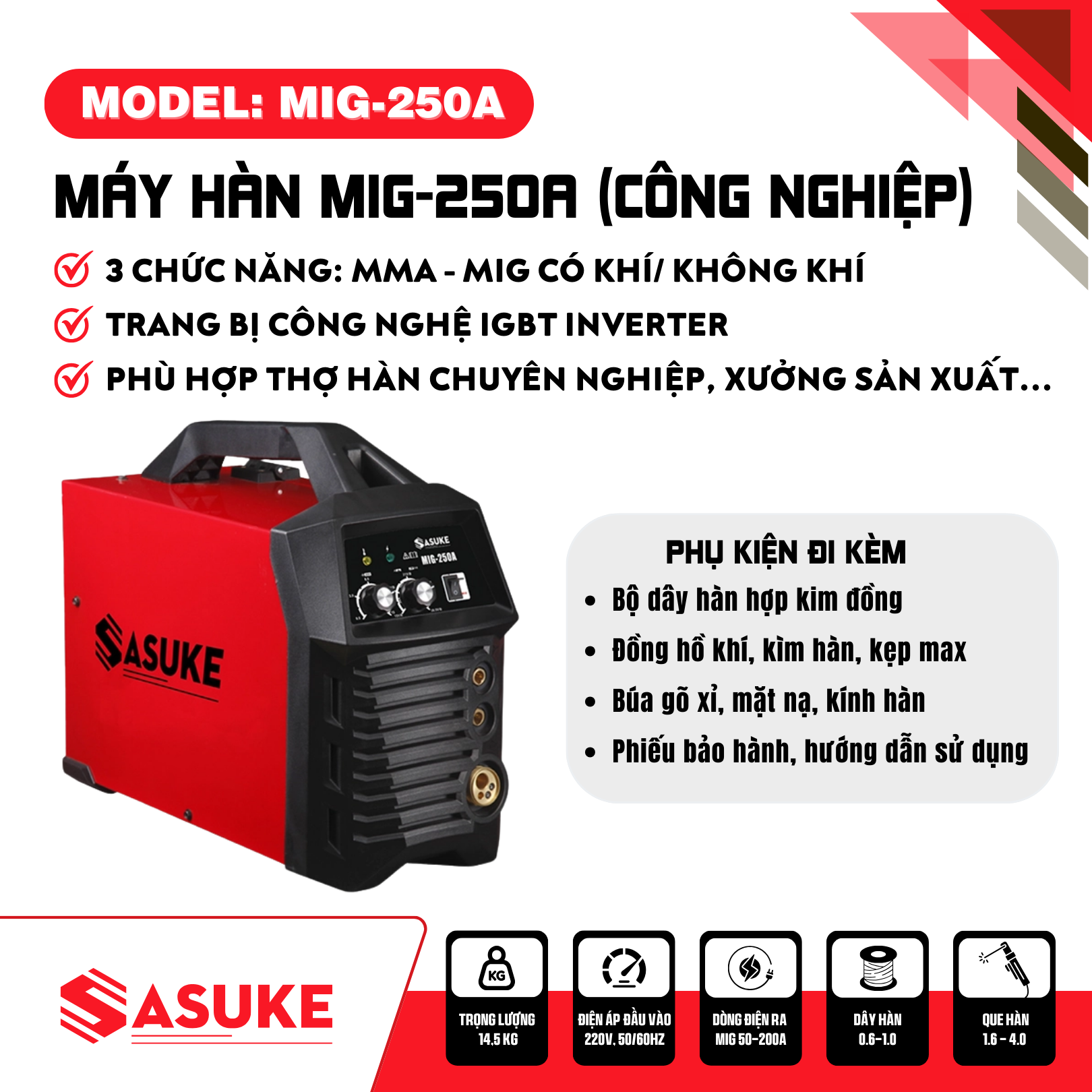 Máy hàn MIG-250A (công nghiệp)