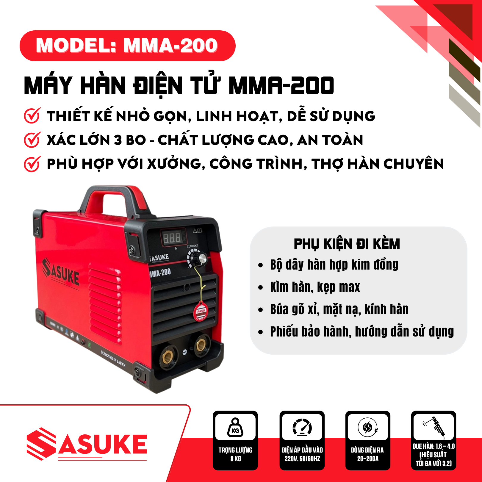 Máy hàn điện tử MMA-200