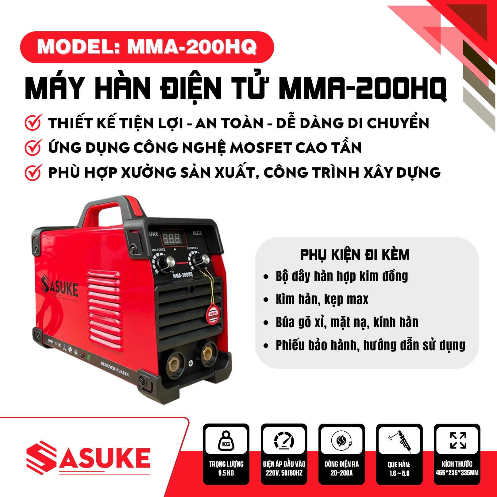 Máy hàn điện tử MMA-200HQ