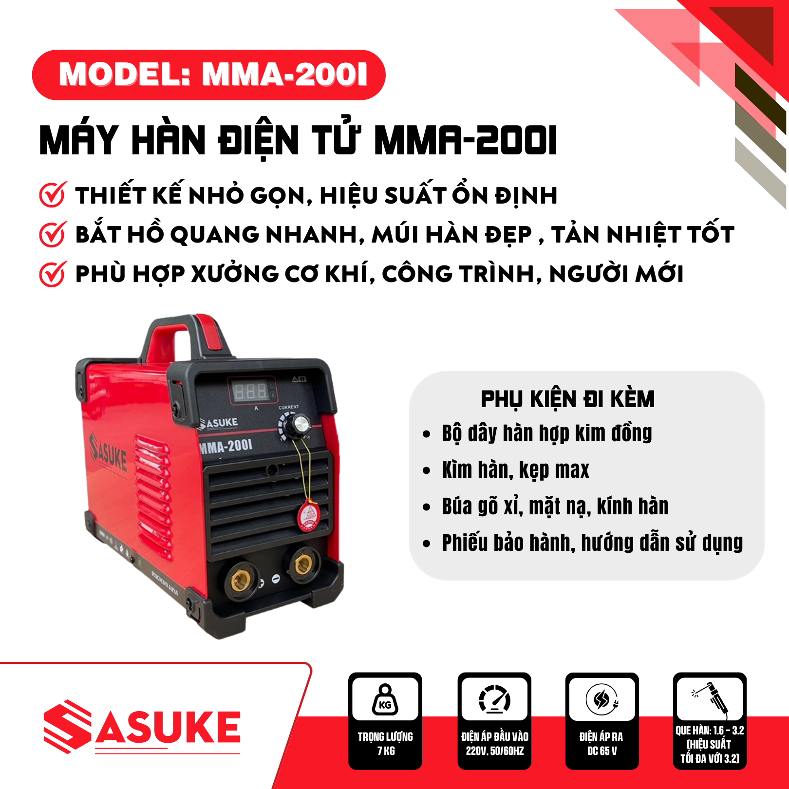 Máy hàn điện tử MMA-200I