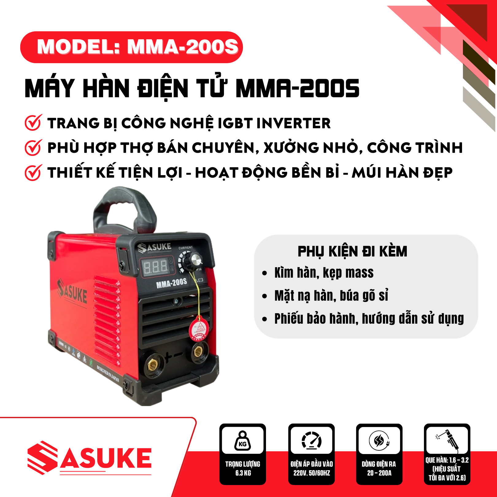 Máy hàn điện tử MMA-200S