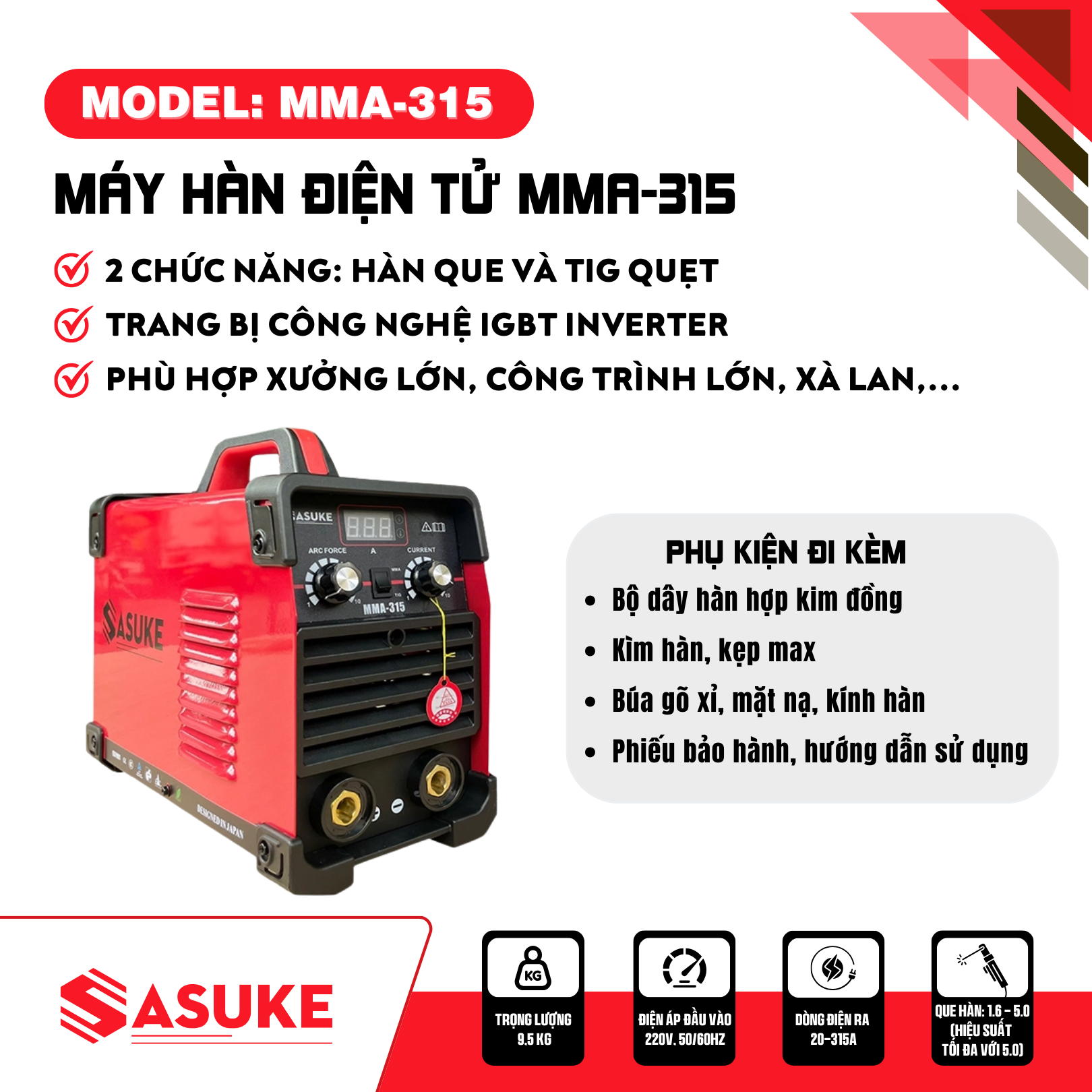 Máy hàn điện tử MMA-315