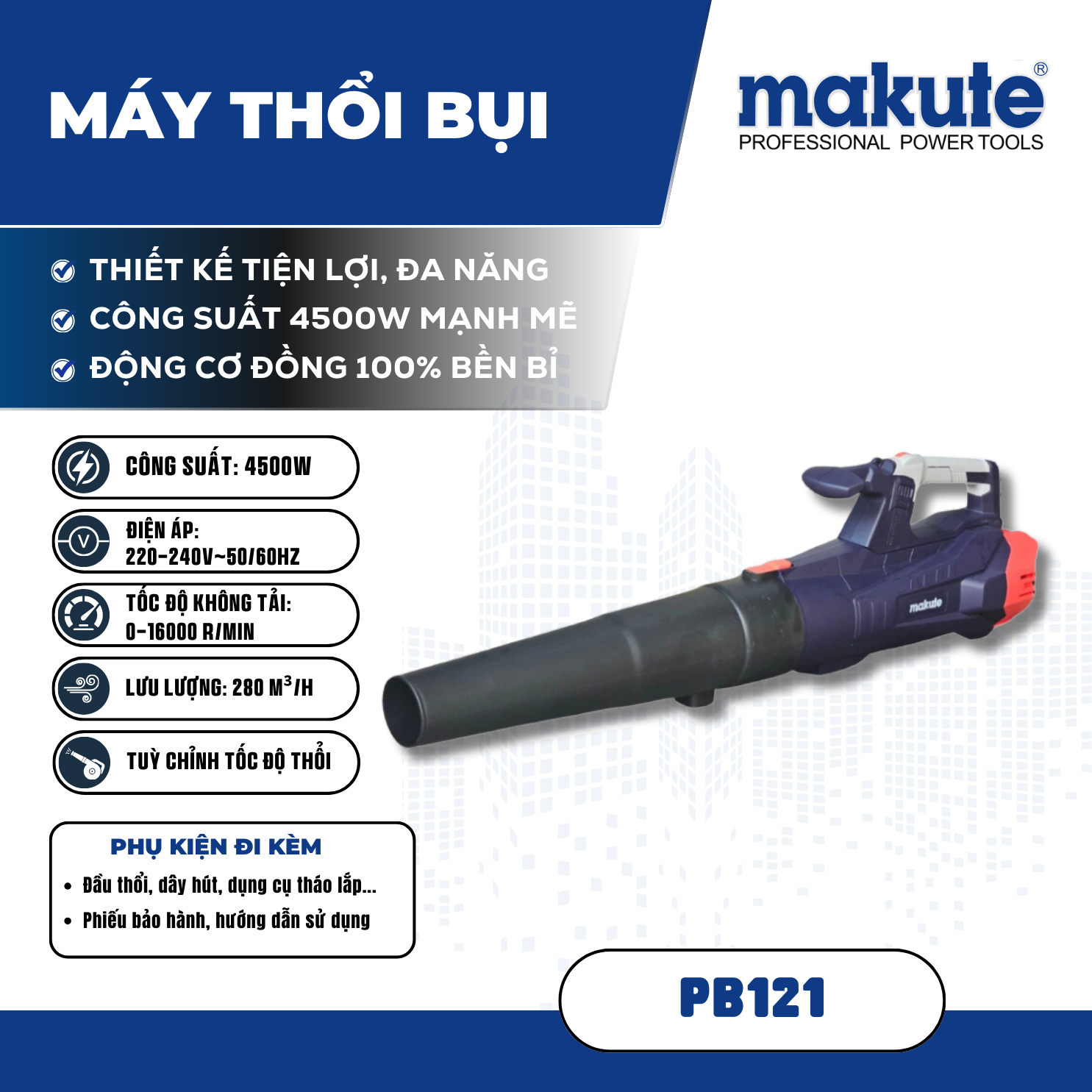 Máy thổi bụi 4500W PB121