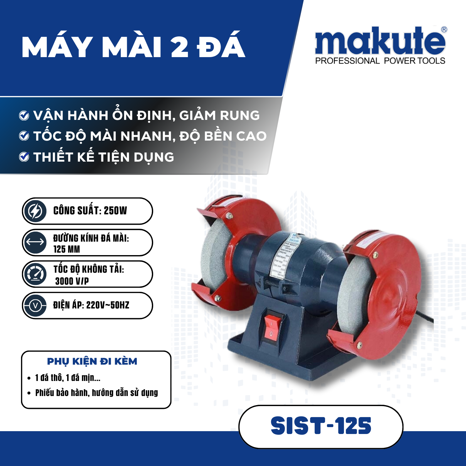 Máy mài 2 đá SIST-125