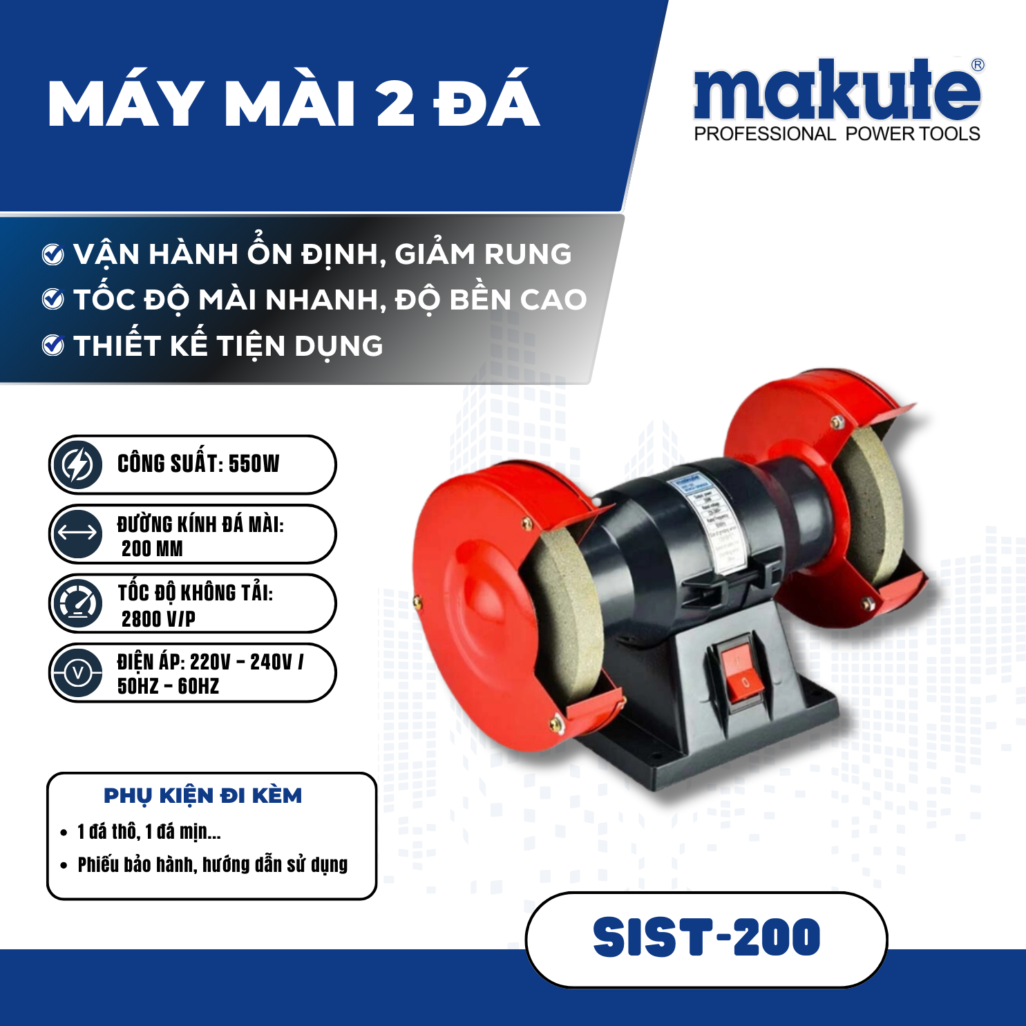 Máy mài 2 đá SIST-200