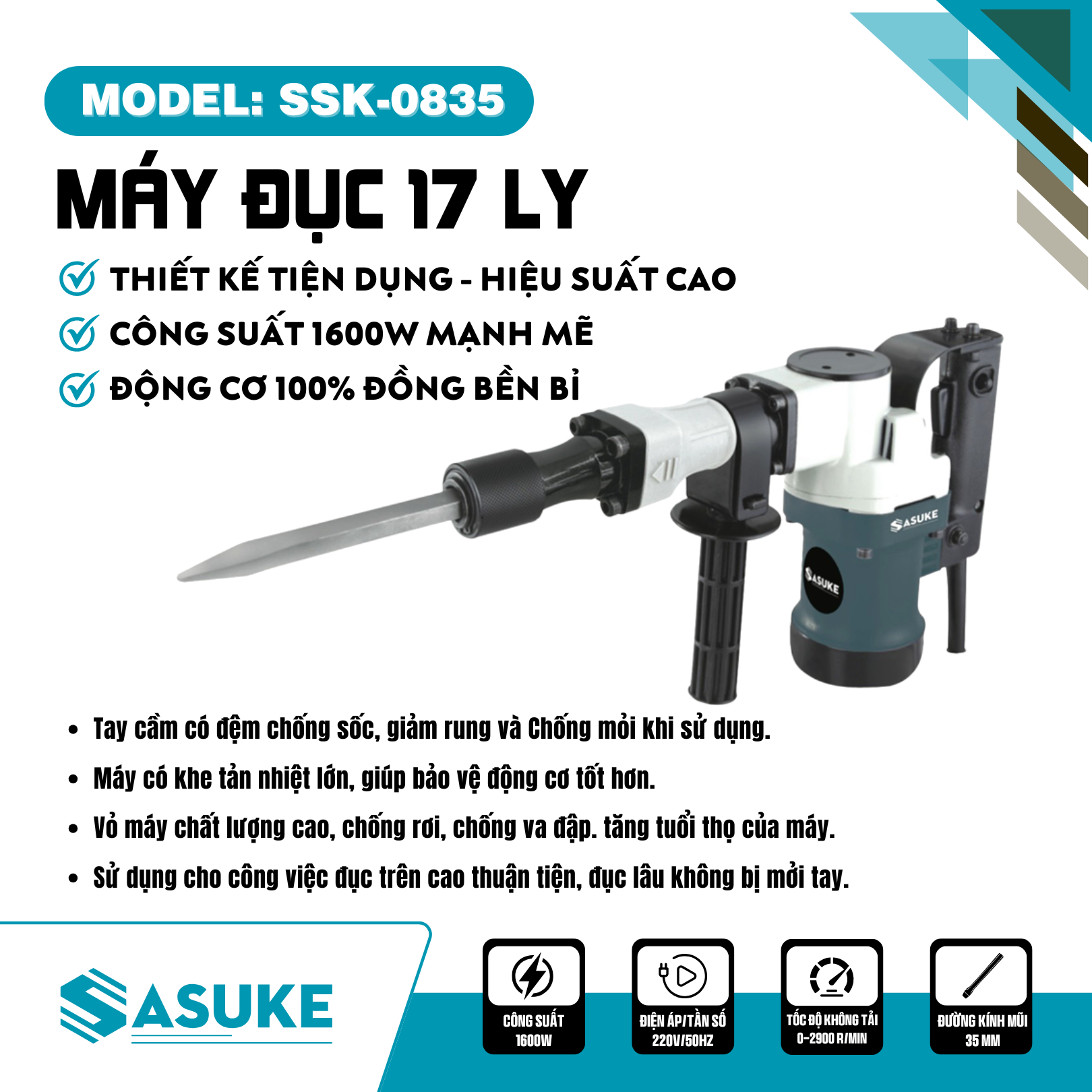 Máy đục 17LY SSK-0835