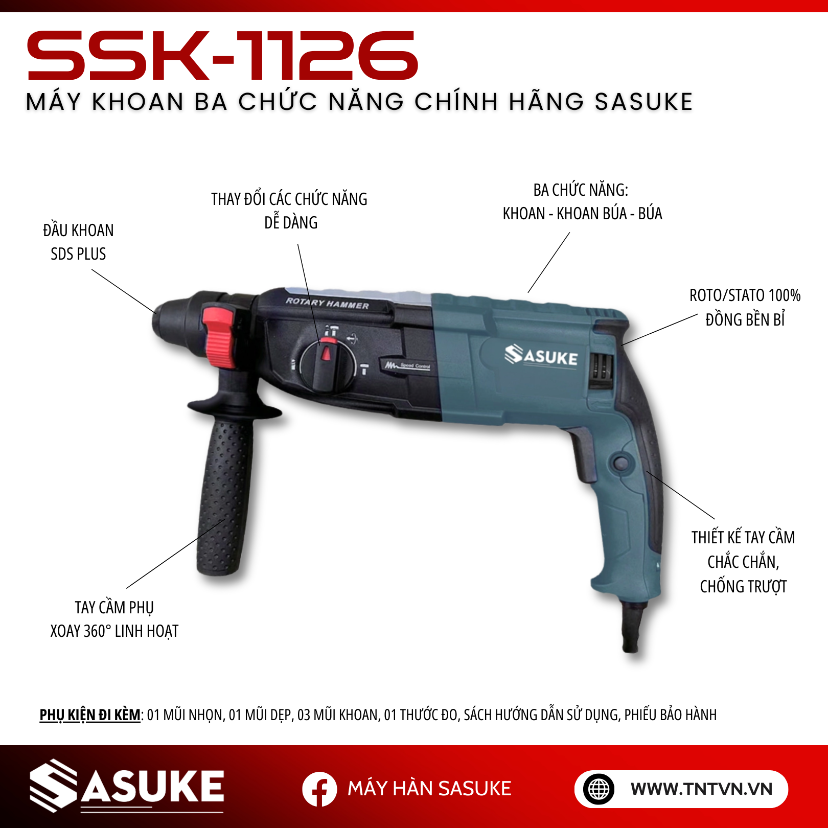 Máy khoan 3 chức năng SSK-1126
