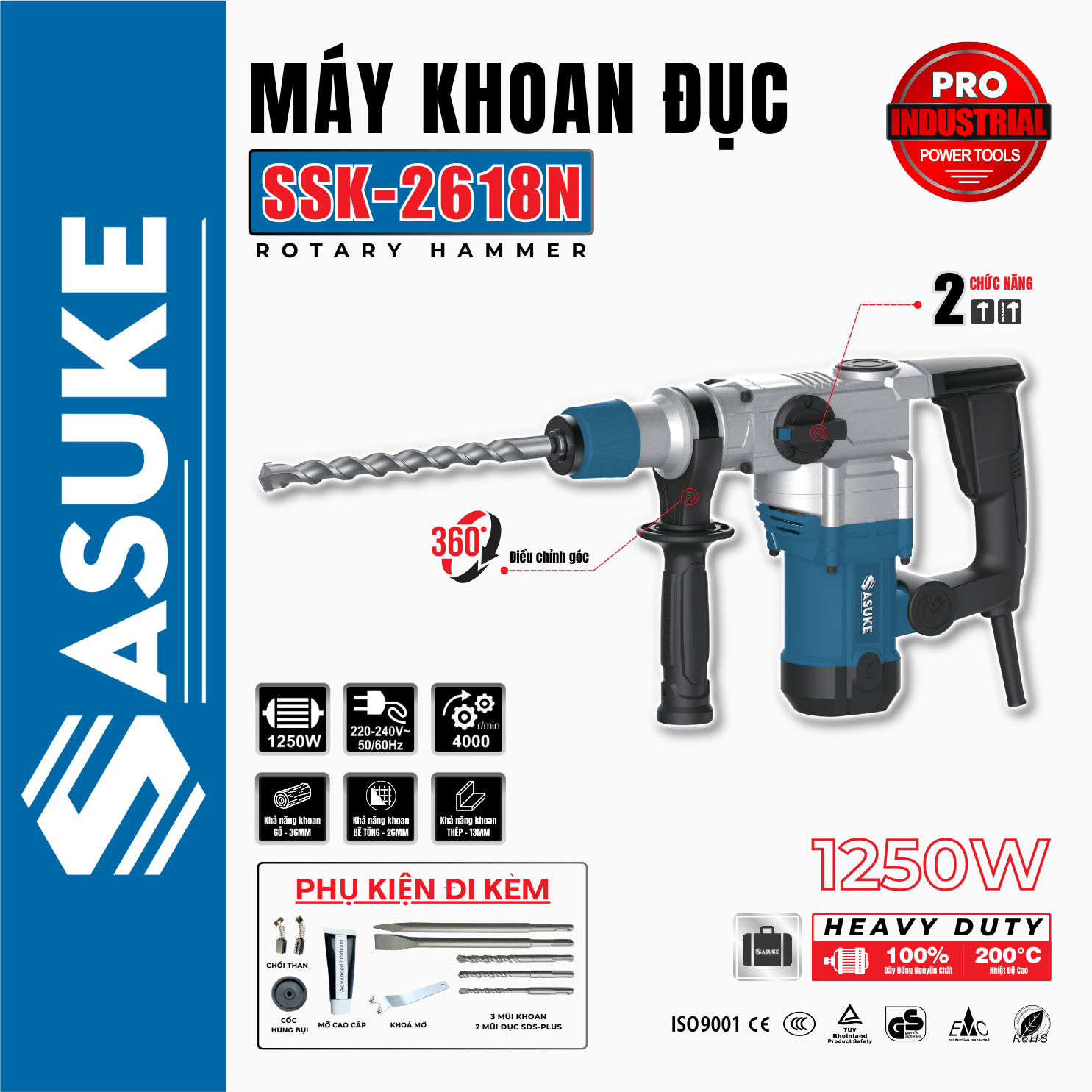 MÁY KHOAN ĐỤC SASUKE SSK-2618N