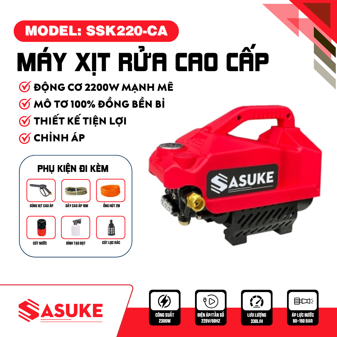 Máy xịt rửa có chính áp SSK220-CA