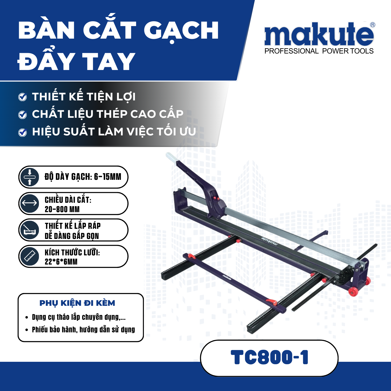 Bàn cắt gạch đẩy tay TC800-1
