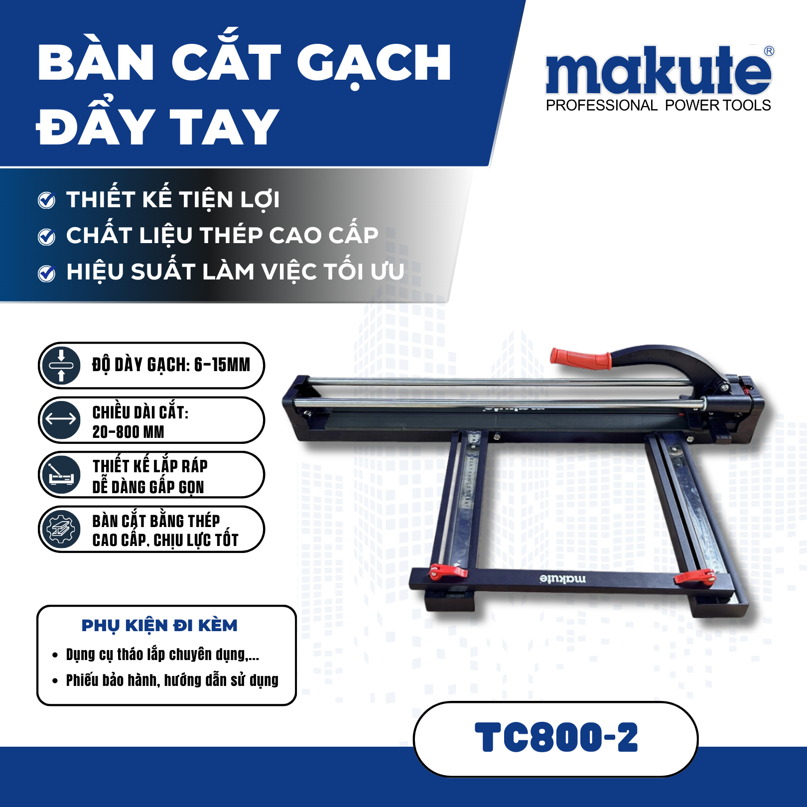 Bàn cắt gạch đẩy tay  TC800-2