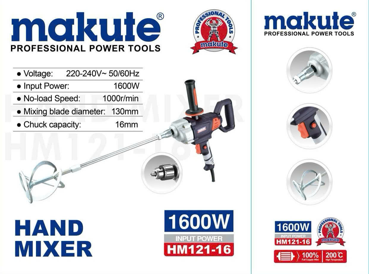 Máy khoan 3 tay, có khuấy sơn full hộp có sẵn cây khuấy HM121-16