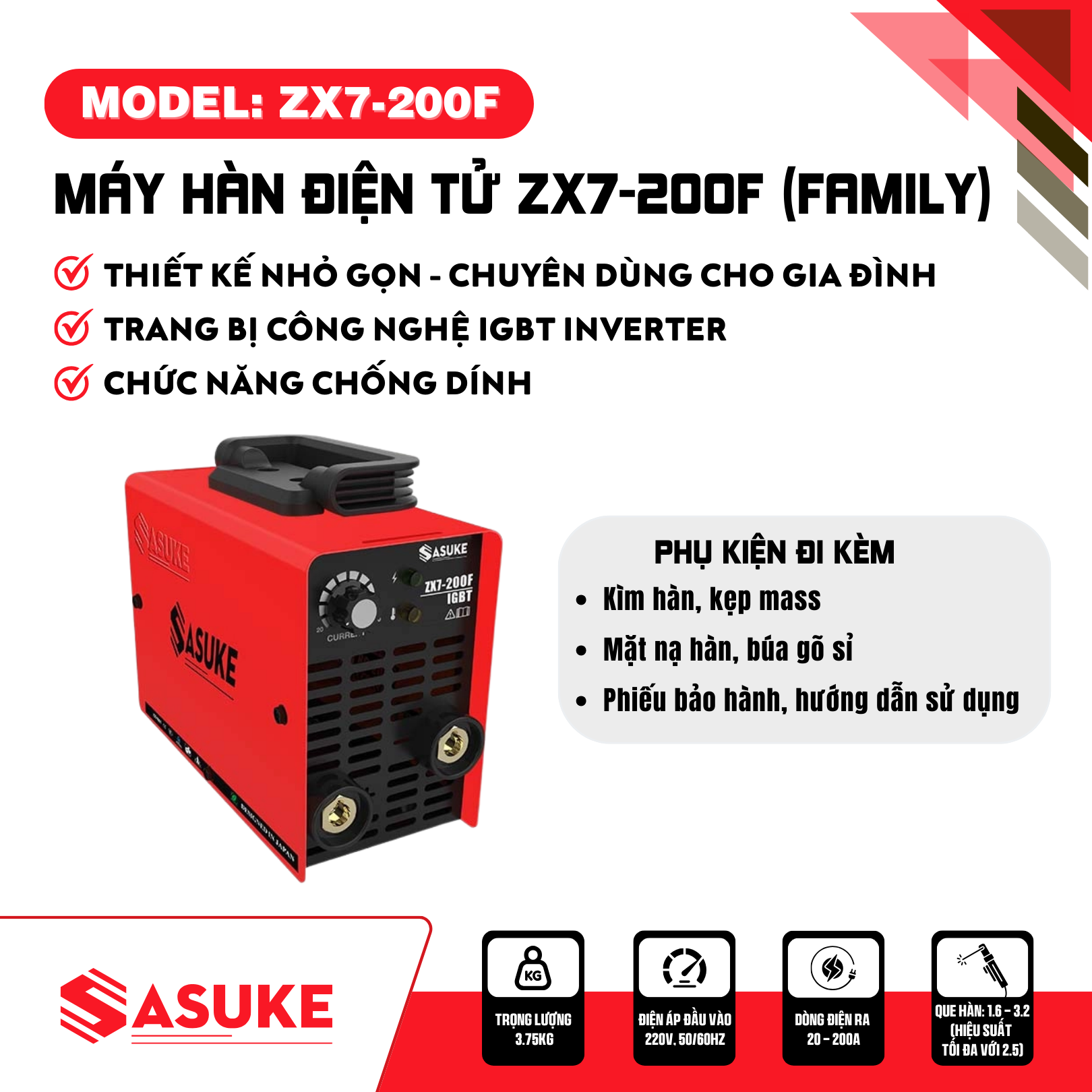 Máy hàn điện tử  ZX7-200F (FAMILY)