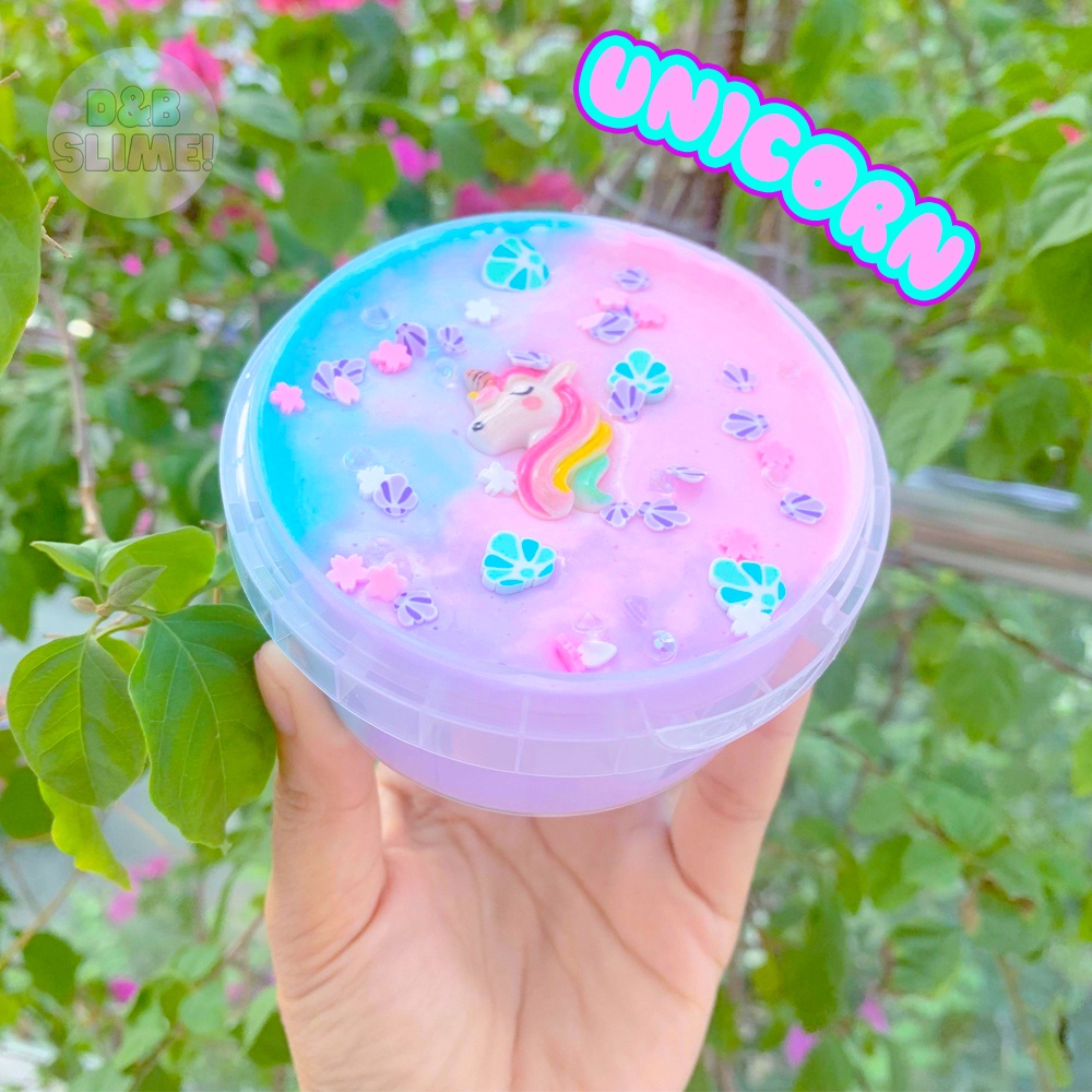 Unicorn Butter Slime 200ml - Đồ Chơi Chất Nhờn Ma Qúai Ngựa Kỳ Lân Phối Màu Siêu Đẹp Kèm Charm và Cốm