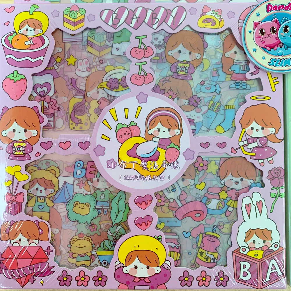 Combo 100 tấm 1000 sticker họa tiết hoạt hình dễ thương dán trang trí bình nước, sổ tay, điện thoại