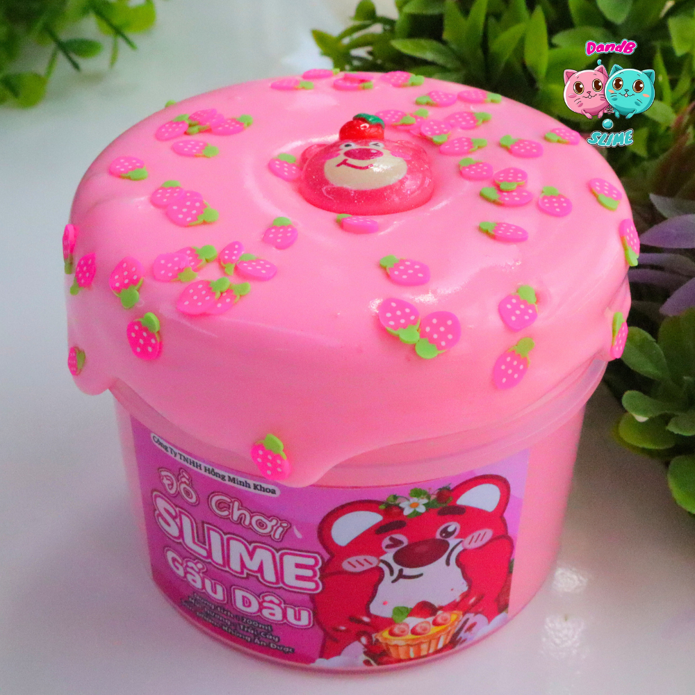 DIY BUTTER LOTSO / Đồ Chơi Slime Bơ Gấu Dâu / Kèm Charm và Cốm/ Chất Slime Dẻo Dai và Thơm