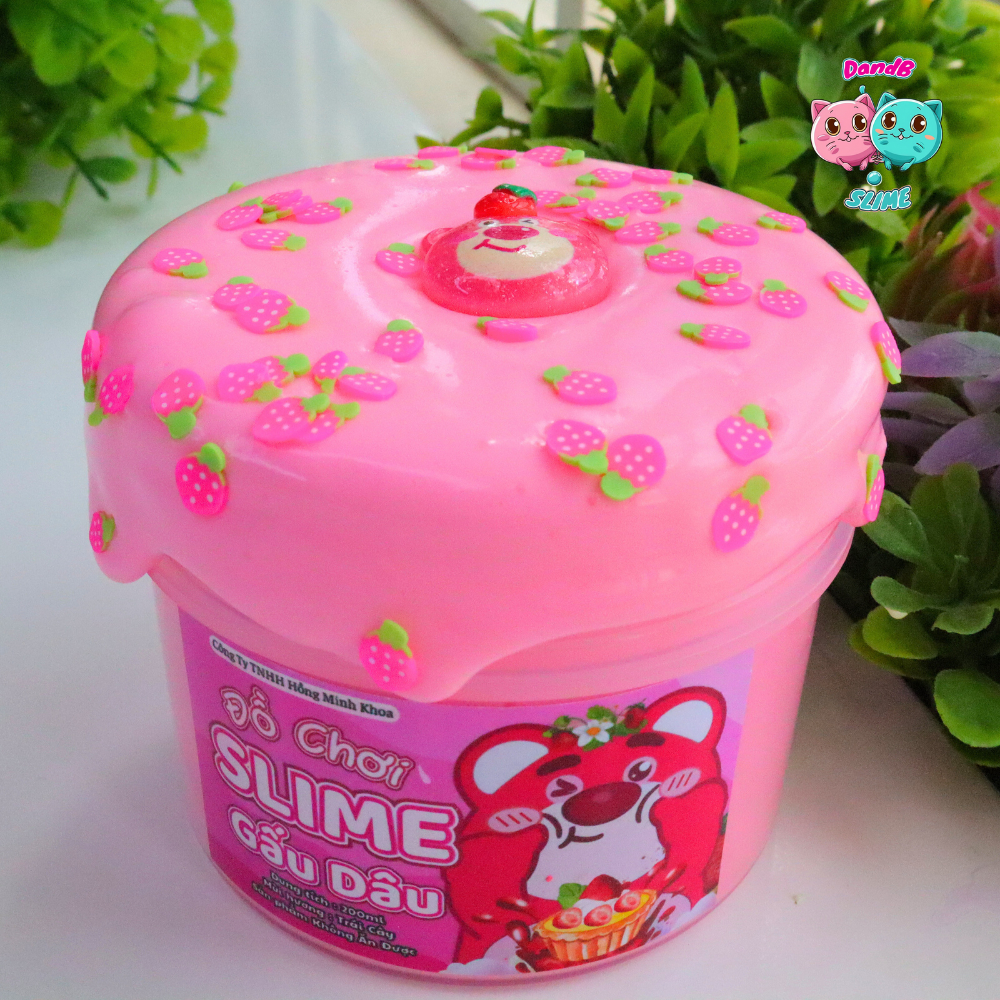 DIY BUTTER LOTSO / Đồ Chơi Slime Bơ Gấu Dâu / Kèm Charm và Cốm/ Chất Slime Dẻo Dai và Thơm