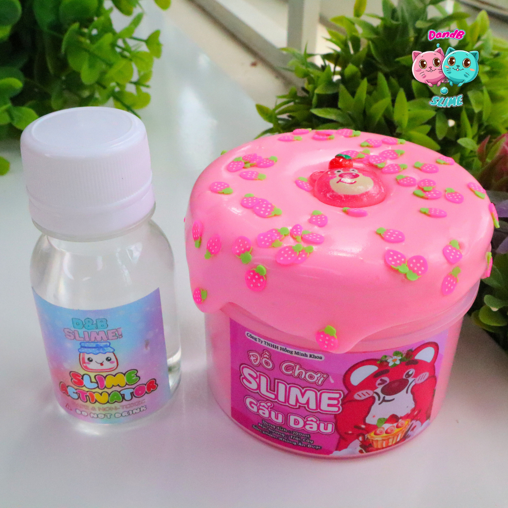 DIY BUTTER LOTSO / Đồ Chơi Slime Bơ Gấu Dâu / Kèm Charm và Cốm/ Chất Slime Dẻo Dai và Thơm