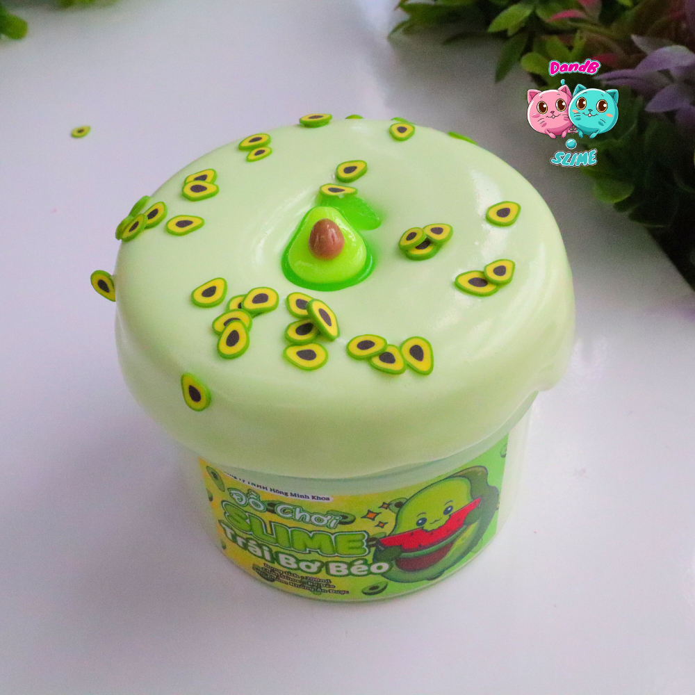 DIY SLIME Trái Bơ Béo / Đồ Chơi Slime Bơ Màu Xanh / Kèm Charm và Cốm /Chất Slime Dẻo Dai và Thơm