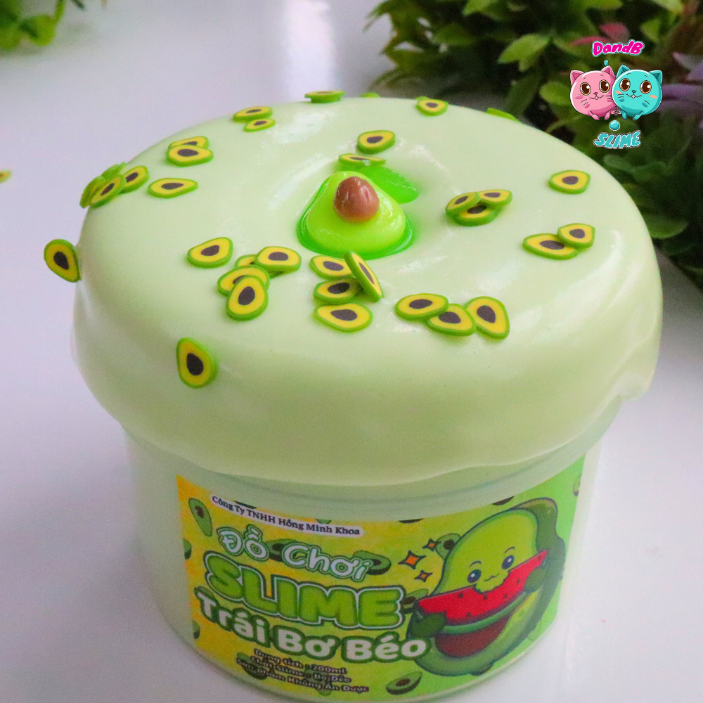 DIY SLIME Trái Bơ Béo / Đồ Chơi Slime Bơ Màu Xanh / Kèm Charm và Cốm /Chất Slime Dẻo Dai và Thơm