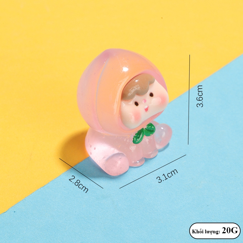 [Tự Xé] Combo 3/5/10 Túi Mù Charm Em Bé MOI Trái Cây Phát Sáng DIY Màu Ngẫu Nhiên