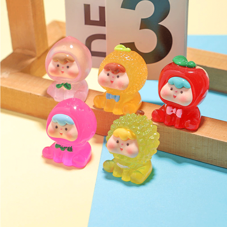 [Tự Xé] Combo 3/5/10 Túi Mù Charm Em Bé MOI Trái Cây Phát Sáng DIY Màu Ngẫu Nhiên