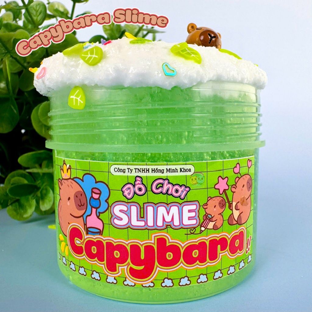 CAPYBARA Slime Trong Suốt Màu Xanh Lá Tự Trang Trí Đồ Chơi Giải Trí Có Kèm Charm