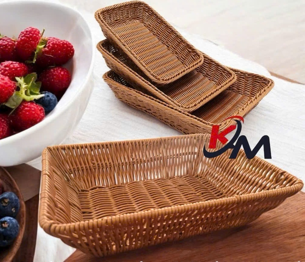 Rổ Mây Nhựa Đựng Bánh Mì, Hoa Quả – Đa Dạng Kích Thước, Đẹp Mắt Cho Mọi Không Gian