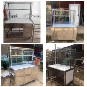 Xe đẩy bán hàng bằng inox