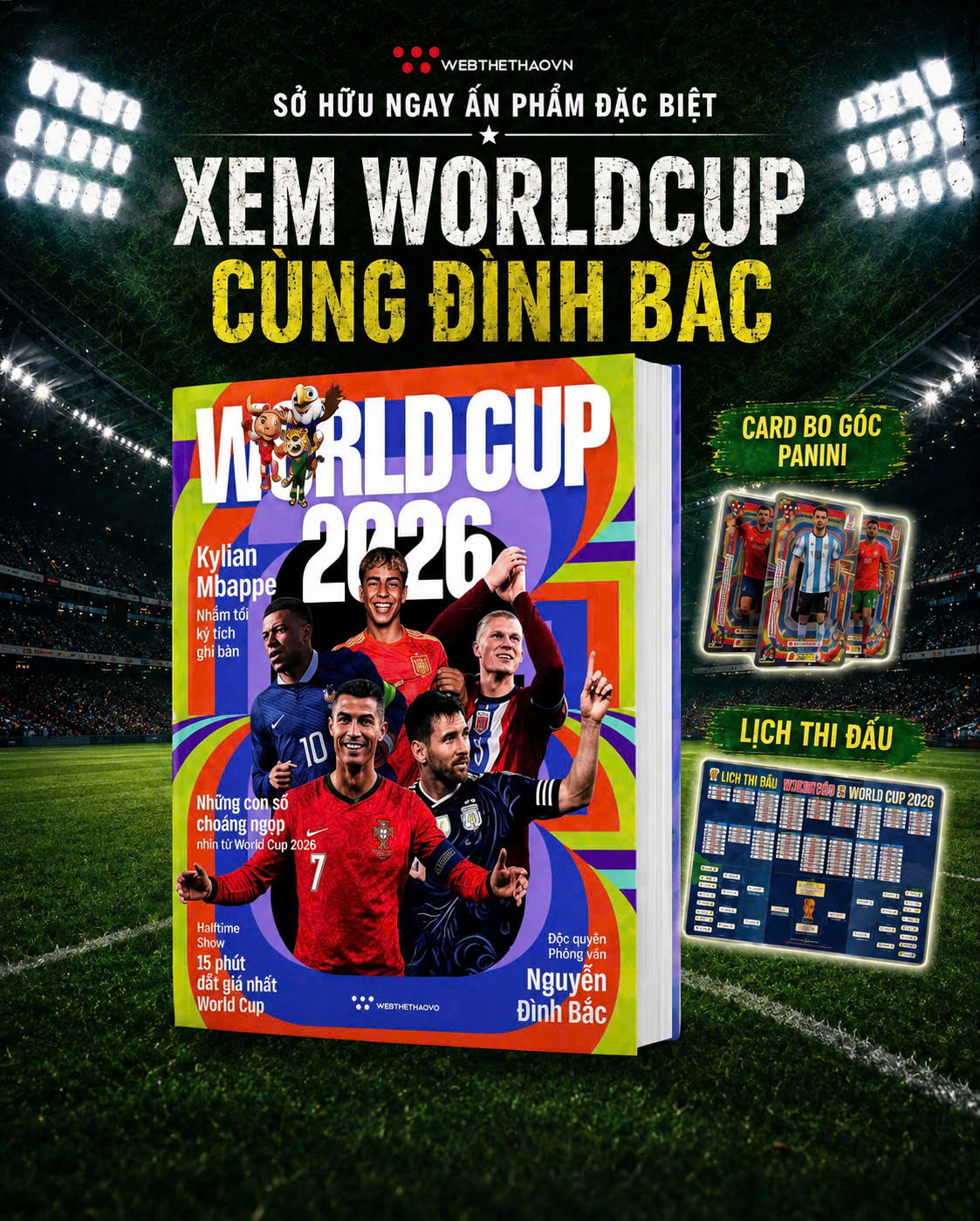 Tạp chí World Cup 2026 – Tặng kèm Lịch thi đấu + Thẻ cầu thủ Panini