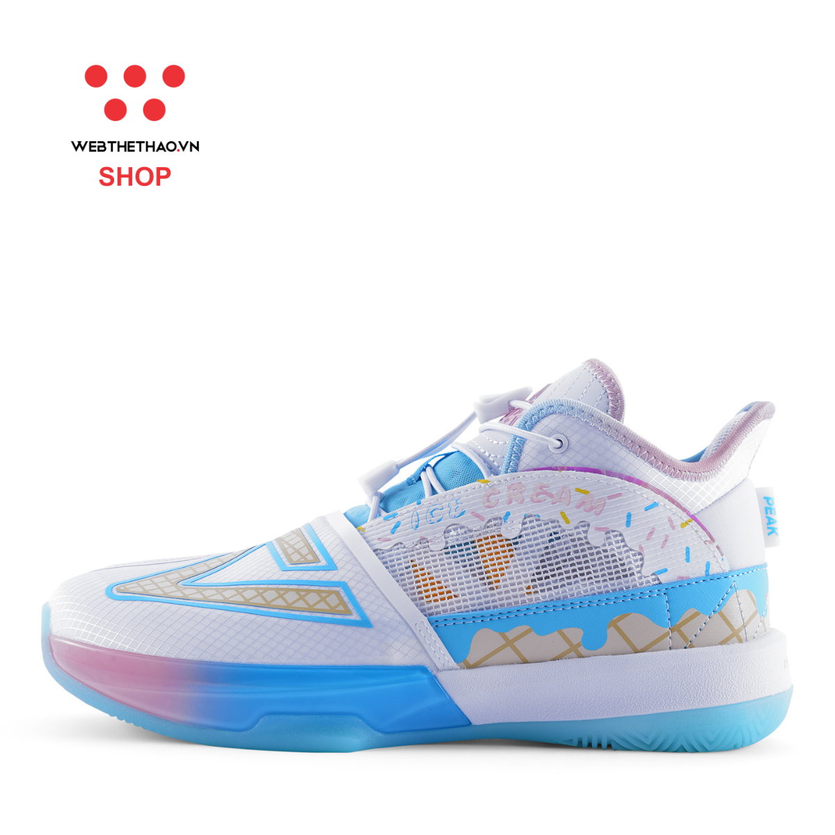 Giày bóng rổ Trẻ em PEAK Taichi Triangle Basketball Summer Colorway "Trắng" EKT3208AT – Hàng Chính hãng