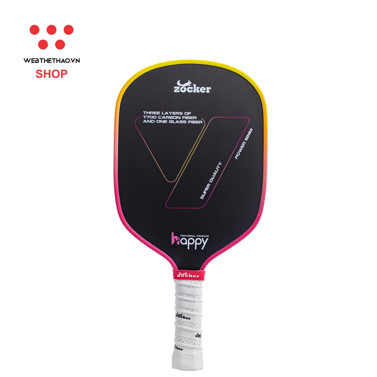Vợt Pickleball Zocker Happy HP02 Super Quality "Gradient" HP02-02 - Hàng Chính Hãng