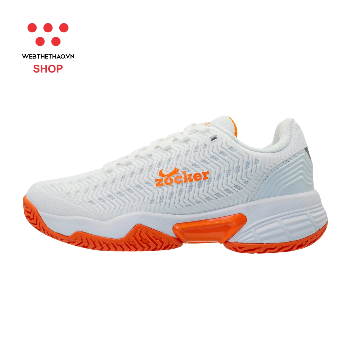 Giày Pickleball Nữ Zocker Aspire "White/Orange" Z-Aspire-07 - Hàng Chính Hãng