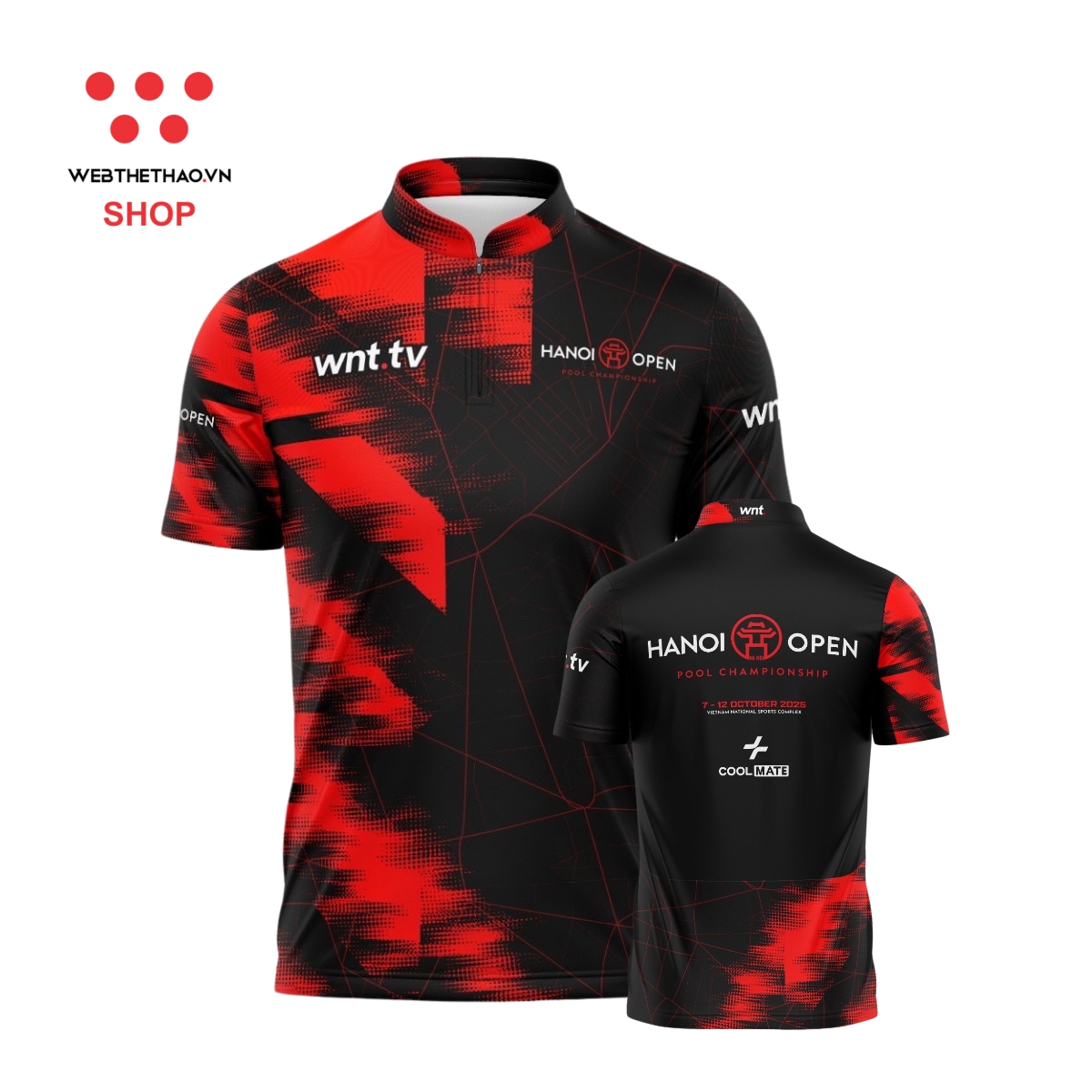 Áo thi đấu chính thức của giải bi-a Hanoi Open 2025 "Đen" - Hàng Chính Hãng