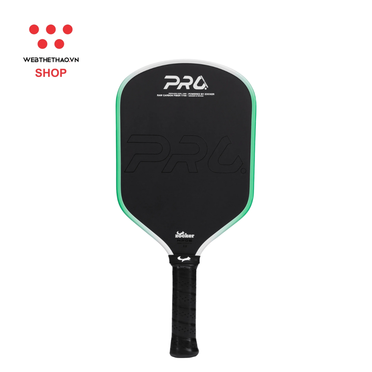 Vợt Pickleball Zocker HP06 Pro Series Power "Green" HP06-03 - Hàng Chính Hãng