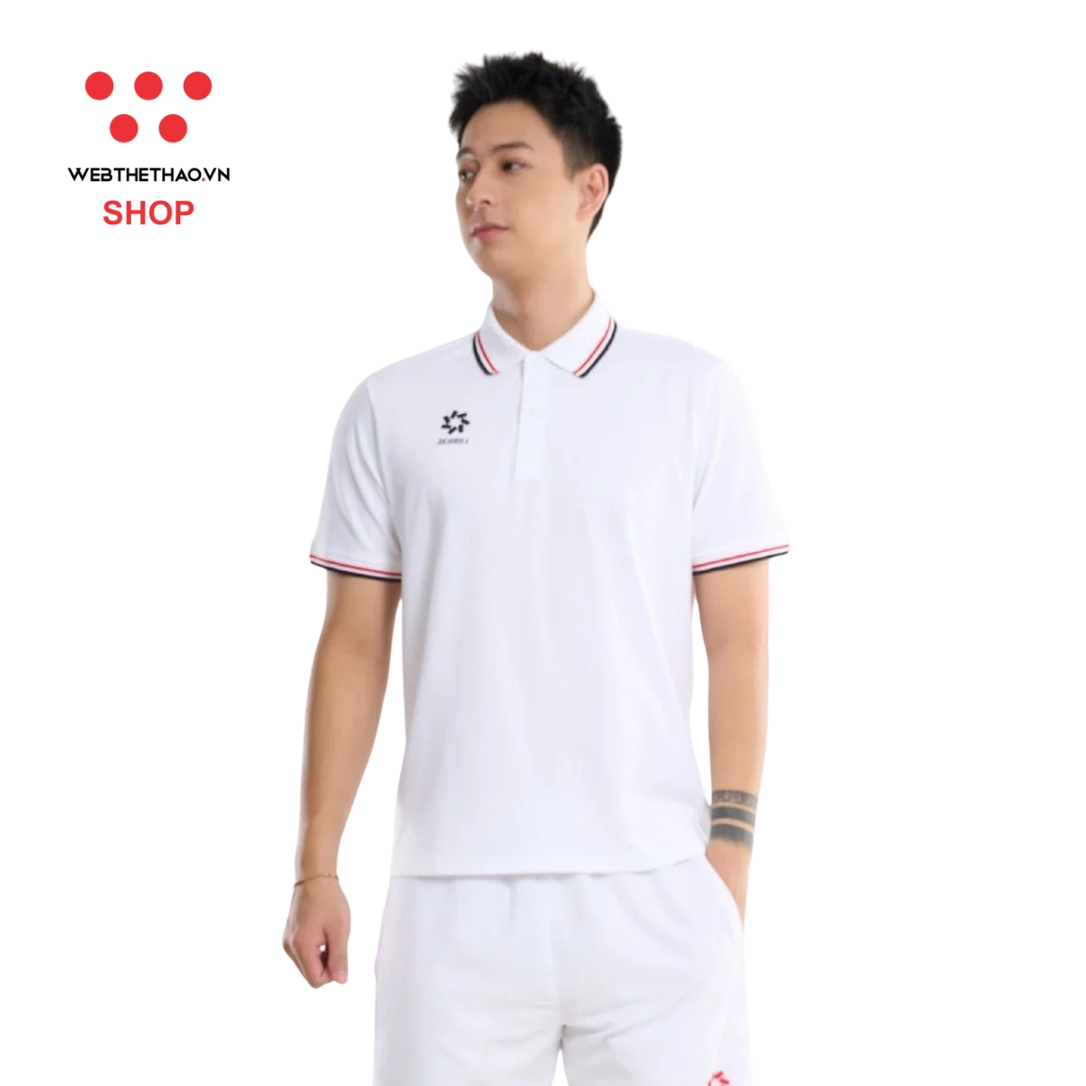 Áo polo thể thao Jogarbola màu "Trắng Đỏ" MJ-AJ1605-02 - Hàng Chính Hãng