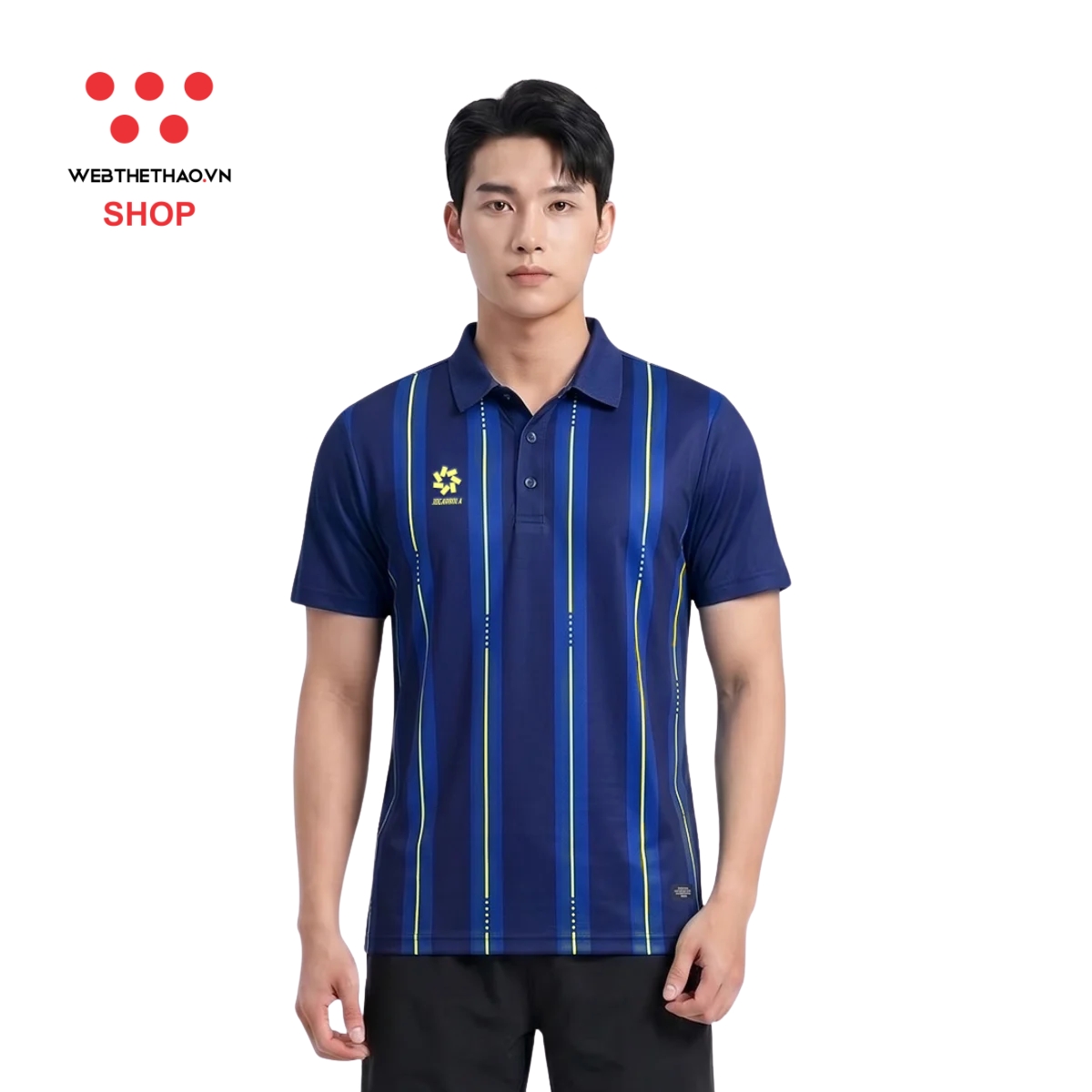 Áo polo thể thao Jogarbola Gambit màu "Navy/Vàng" MJ-A19392-02 - Hàng Chính Hãng