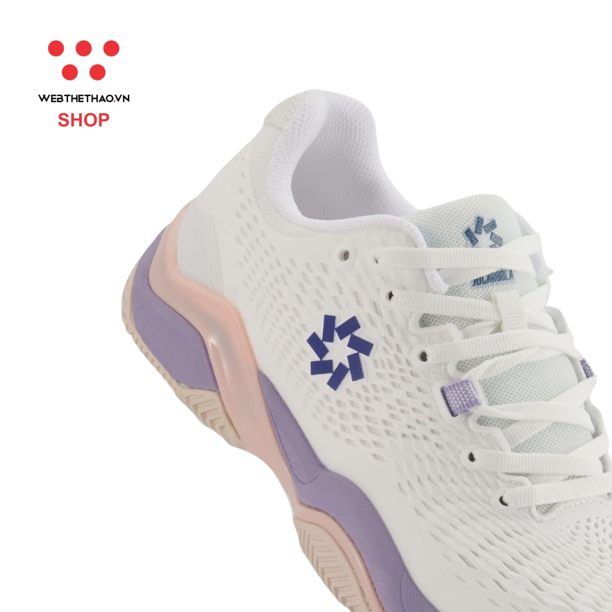 Giày thể thao Pickleball Nữ Jogarbola Terra màu "White/Pink" JG-TERRA-05 - Hàng Chính Hãng