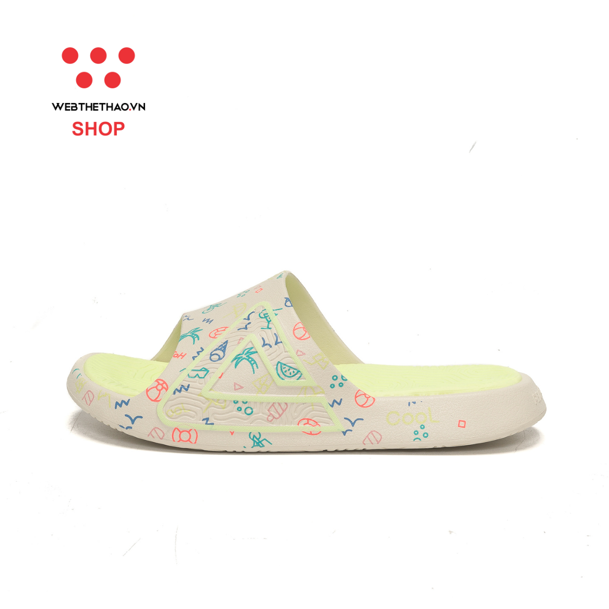 Dép Thời Trang Thể Thao Nữ PEAK Taichi Slipper "Xanh Họa Tiết" ET32028LXHT – Hàng Chính Hãng