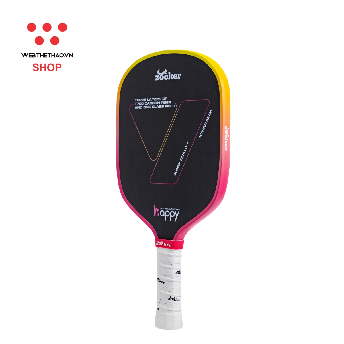 Vợt Pickleball Zocker Happy HP02 Super Quality "Gradient" HP02-02 - Hàng Chính Hãng