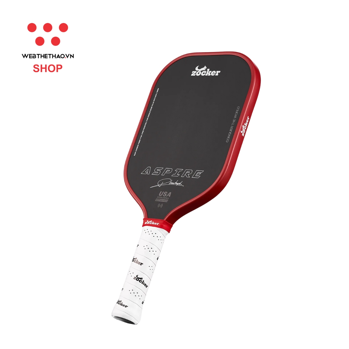 Vợt Pickleball Zocker Aspire x Phúc Huỳnh "Red" ZAxPH-01 - Hàng Chính Hãng