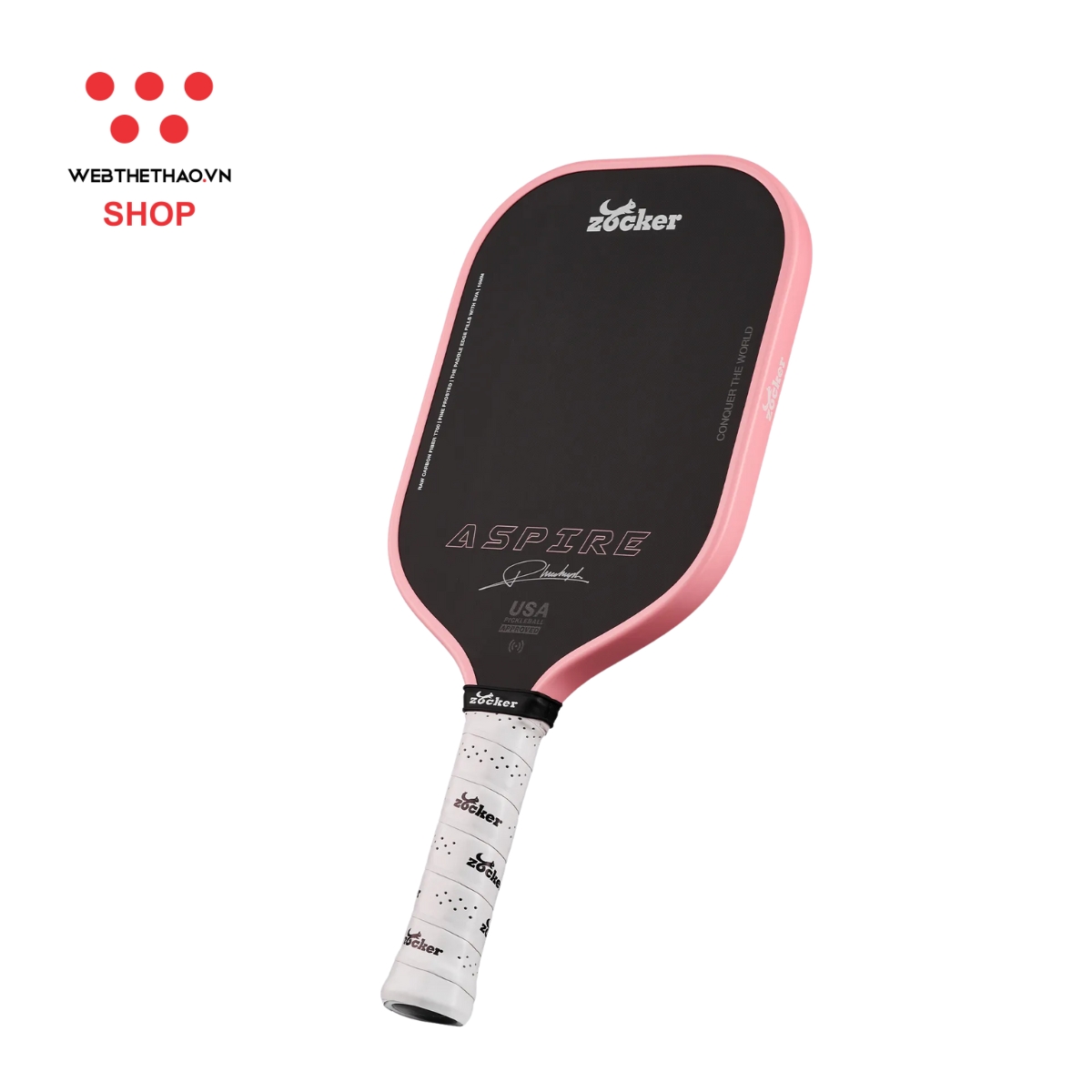 Vợt Pickleball Zocker Aspire x Phúc Huỳnh "Pink" ZAxPH-04 - Hàng Chính Hãng