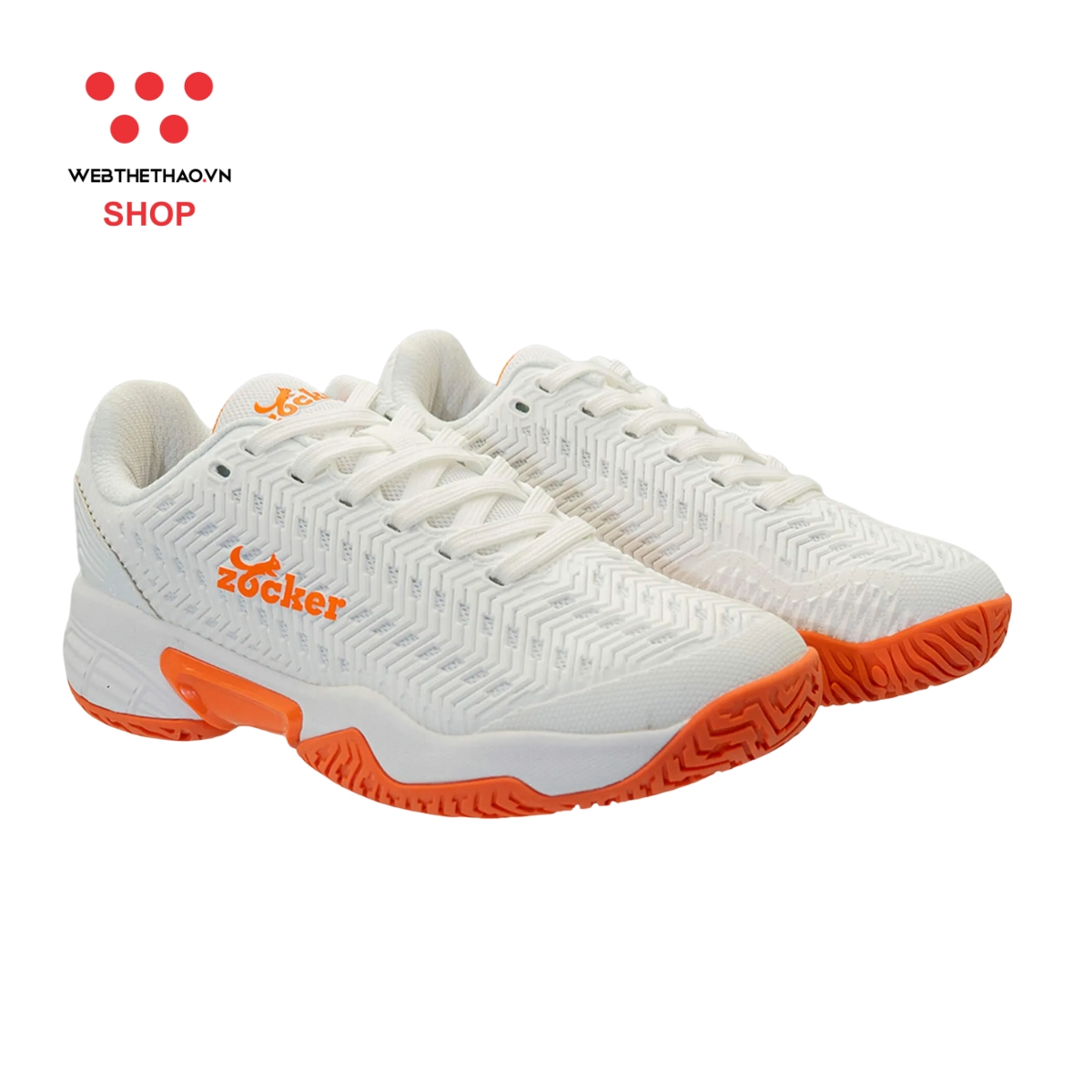 Giày Pickleball Nữ Zocker Aspire "White/Orange" Z-Aspire-07 - Hàng Chính Hãng