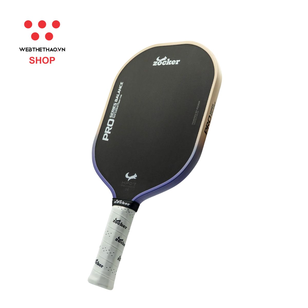 Vợt Pickleball Zocker Happy HP07 Pro Series Balance "Purple/Yellow" HP07-PY - Hàng Chính Hãng