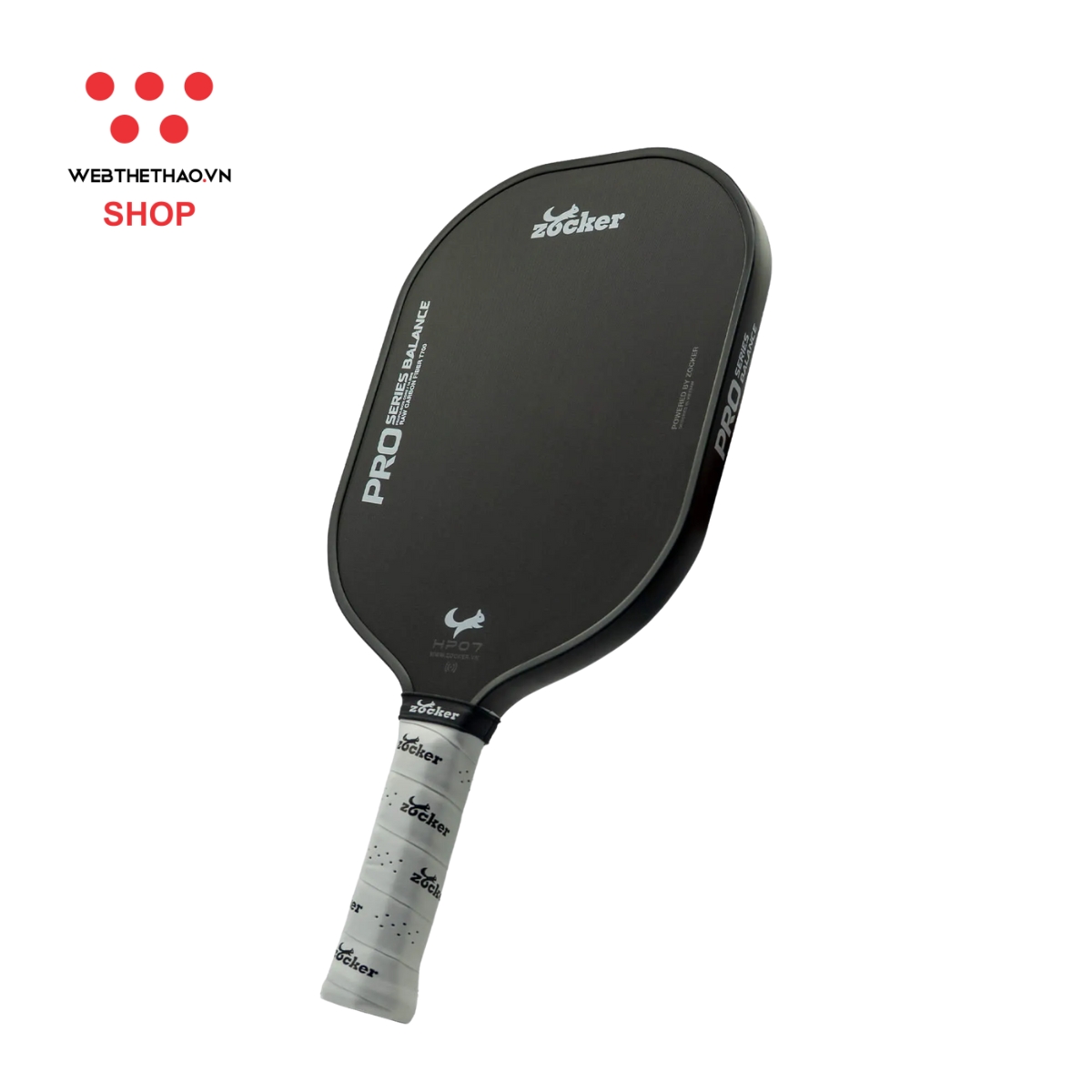Vợt Pickleball Zocker Happy HP07 Pro Series Balance "Black" HP07-B - Hàng Chính Hãng