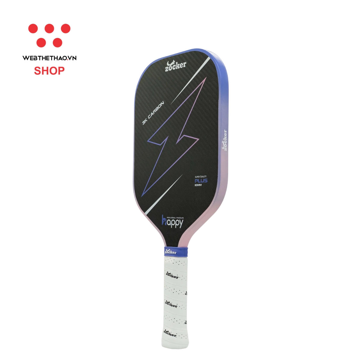 Vợt Pickleball Zocker HP02 Plus Edgeless "Hồng" HP02-PE-04 - Hàng Chính Hãng