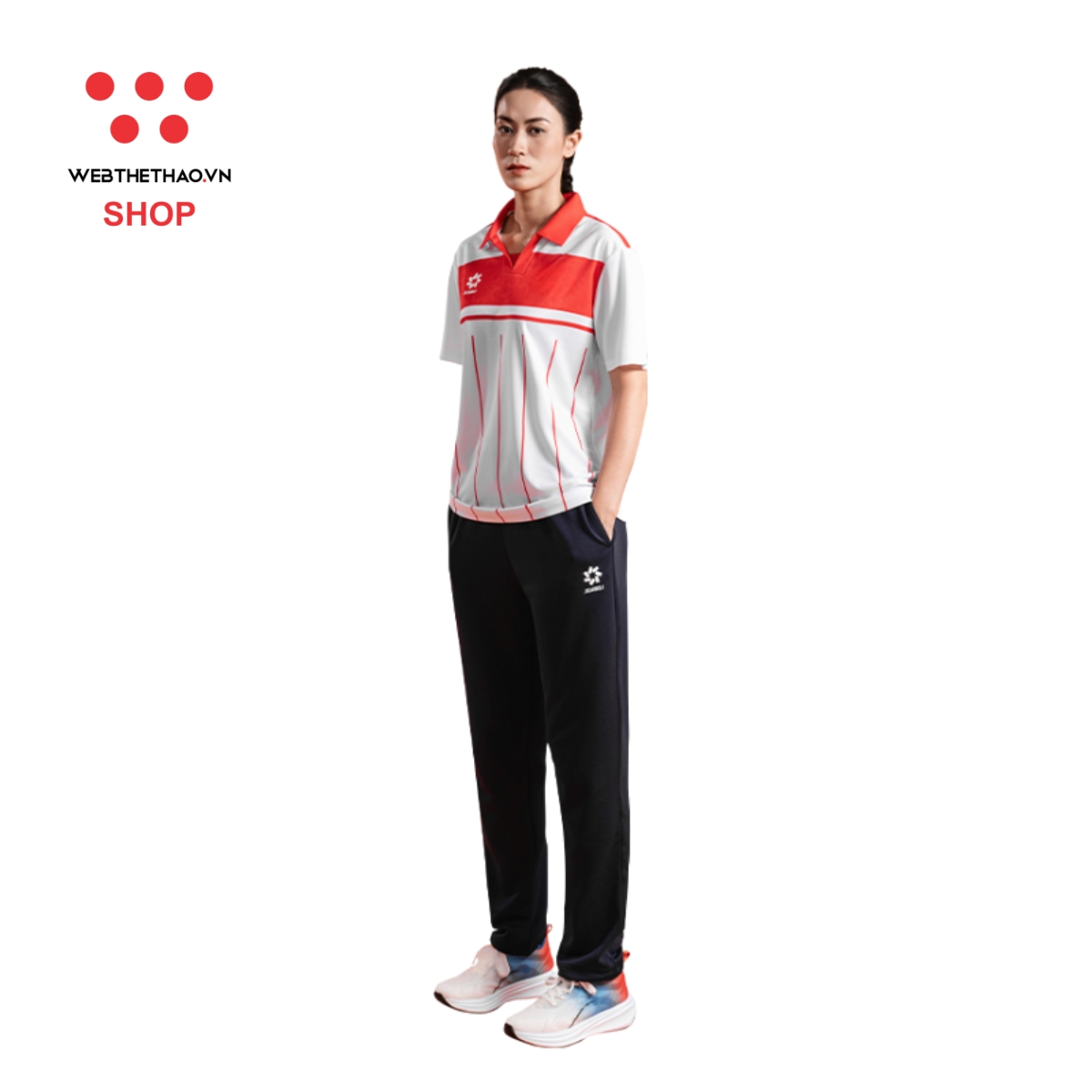 Áo polo Seagames 2025 Rise Beyond "Trắng/Đỏ" MJ-A14284-01 - Hàng Chính Hãng