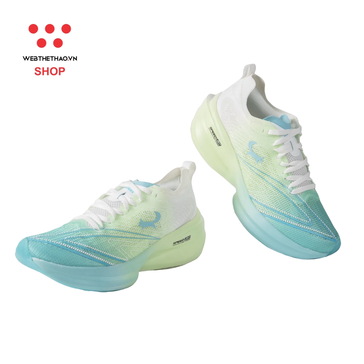 Giày Chạy Bộ Zocker Speed Light Gen 2 Half Carbon "Trắng Xanh" Z-SLG2-01 - Hàng Chính Hãng