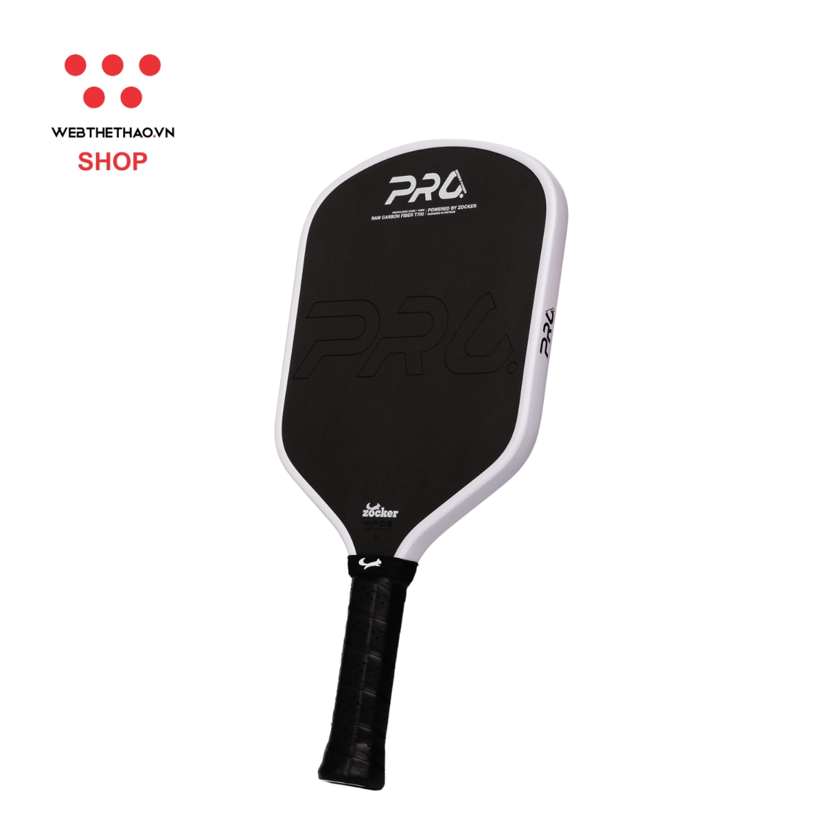 Vợt Pickleball Zocker HP06 Pro Series Power "White" HP06-02 - Hàng Chính Hãng