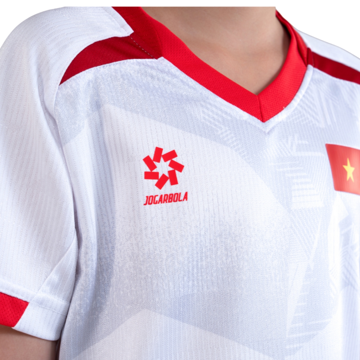 Bộ quần áo thi đấu đội tuyển quốc gia Việt Nam 2025 Nhí "Trắng" MJ.AJ-4109-01 - Hàng Chính Hãng
